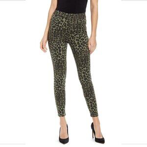 Good American Waist Crop leopard sage green stretch skinny high jean new 22W